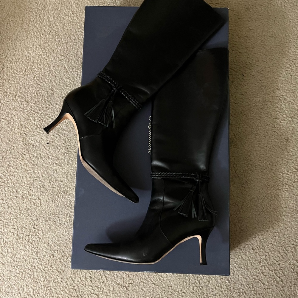 Nordstrom black leather knee high boots